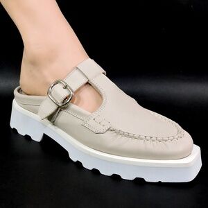 PRINCIPE DI BOLOGNA 🇮🇹 WOMEN'S SOFT IVORY LEATHER COMFORT SUMMER MULES